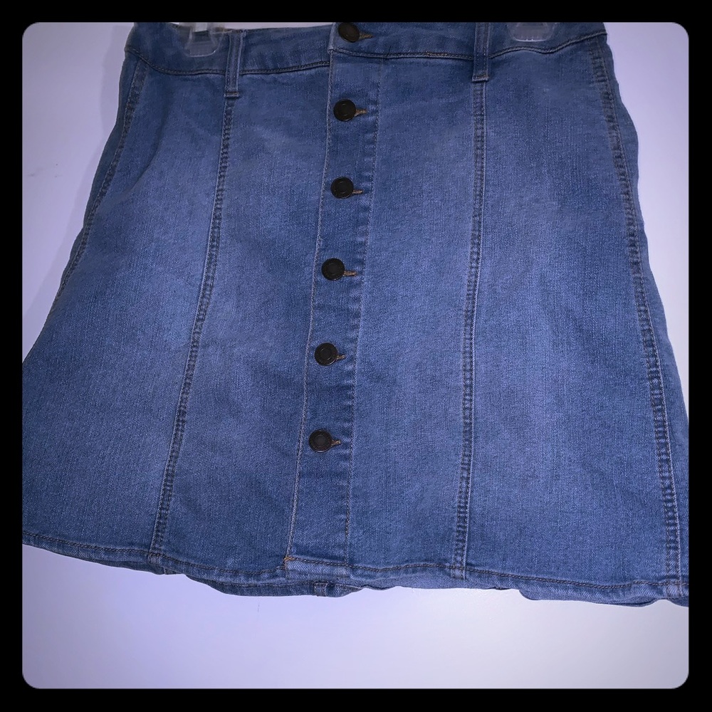 A denim jean skirt